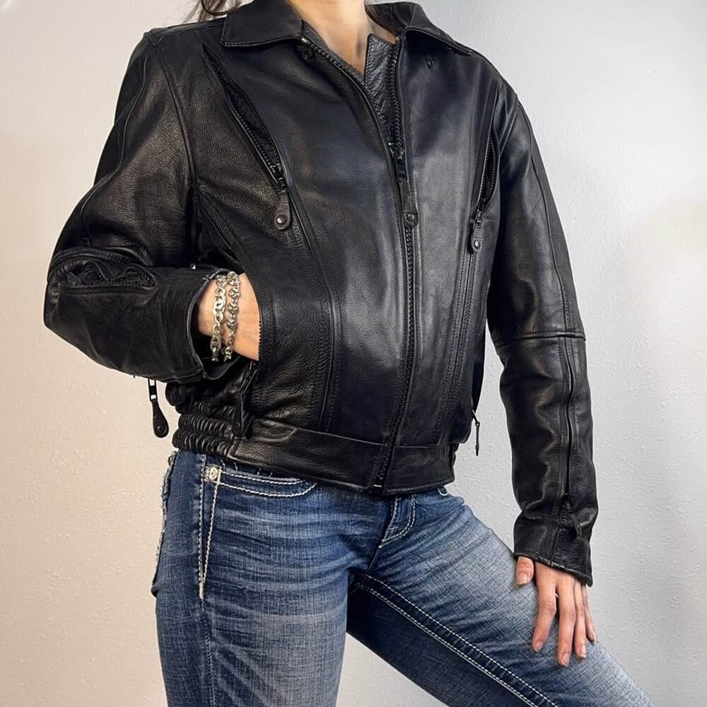 Leather Biker Jacket Black Thinsulate Liner Bomber First Leather Apparel
